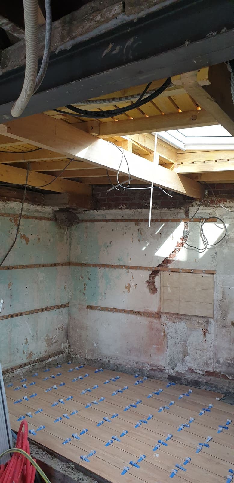 Plafond et poutres d'origine avant travaux (avant)